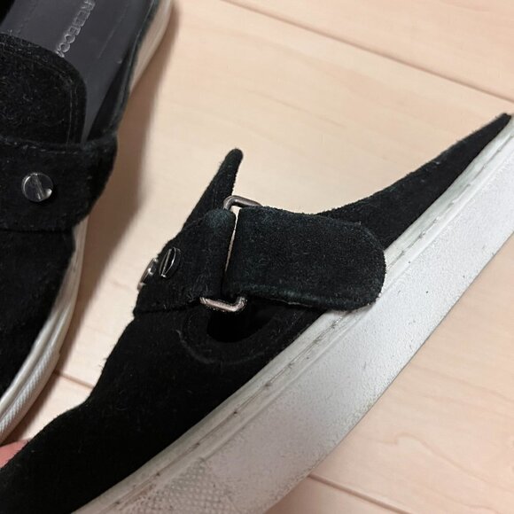 Rebecca Minkoff Black Suede Studded Sneaker Slides Sz 6 - Picture 6 of 10